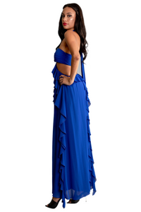 OCEAN RUFFLE GODDESS MAXI DRESS