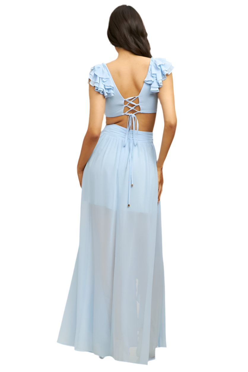 Bluebell Ruffle Maxi Velvet Daisy Boutique Bluebell Ruffle Maxi Velvet Daisy Boutique