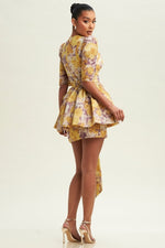 Load image into Gallery viewer, Violeta flower peplum dress
