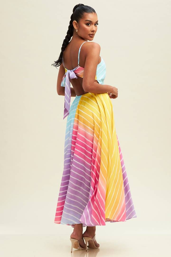 RAINBOW LOVE MIDI DRESS