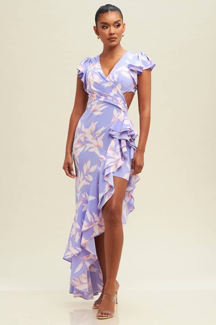 LAVENDER BREEZE RUFFLE DRESS