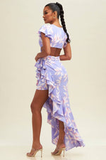 Load image into Gallery viewer, LAVENDER BREEZE RUFFLE DRESS
