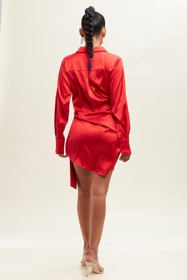 SCARLET BEGONIA WRAP DRESS