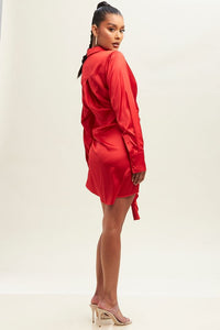 SCARLET BEGONIA WRAP DRESS