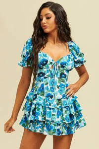 Azure Blossom Romper