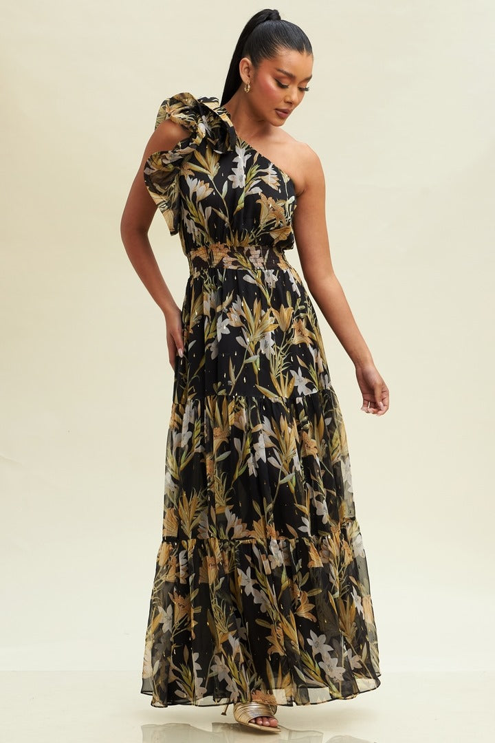 Golden Flora Maxi dress