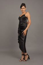 Load image into Gallery viewer, Lorena Satin Ruffle Dress
