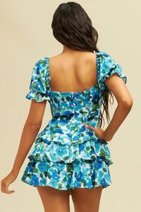 Azure Blossom Romper