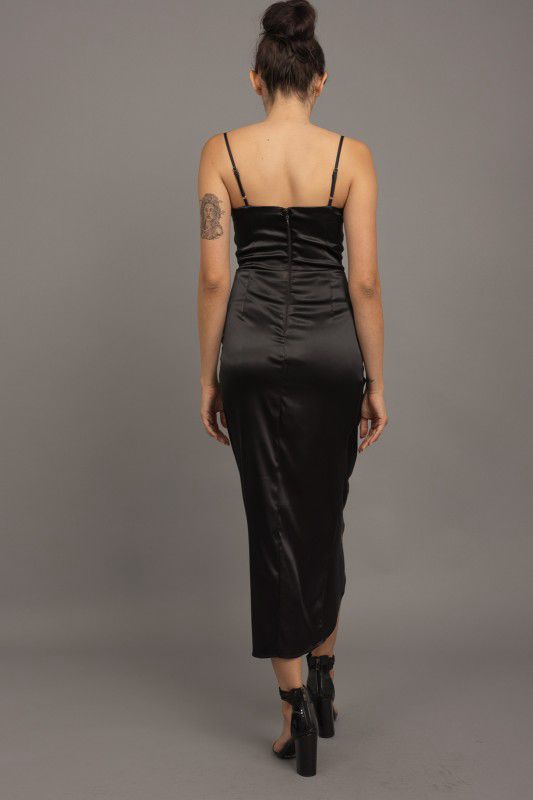 Lorena Satin Ruffle Dress