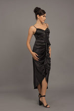 Load image into Gallery viewer, Lorena Satin Ruffle Dress
