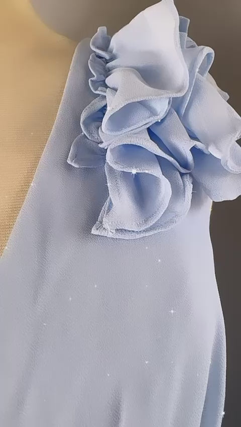 Sky ruffled dress