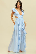 Load image into Gallery viewer, Sky ruffled dress
